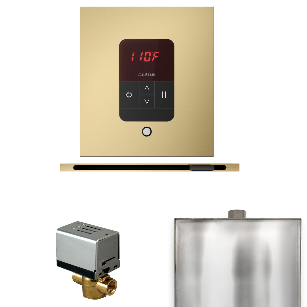Basic Butler Steam Shower Control Package with Round iTempo Control and Linear Steamhead