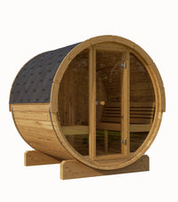 SaunaLife Model E7G Sauna Barrel Glass Front