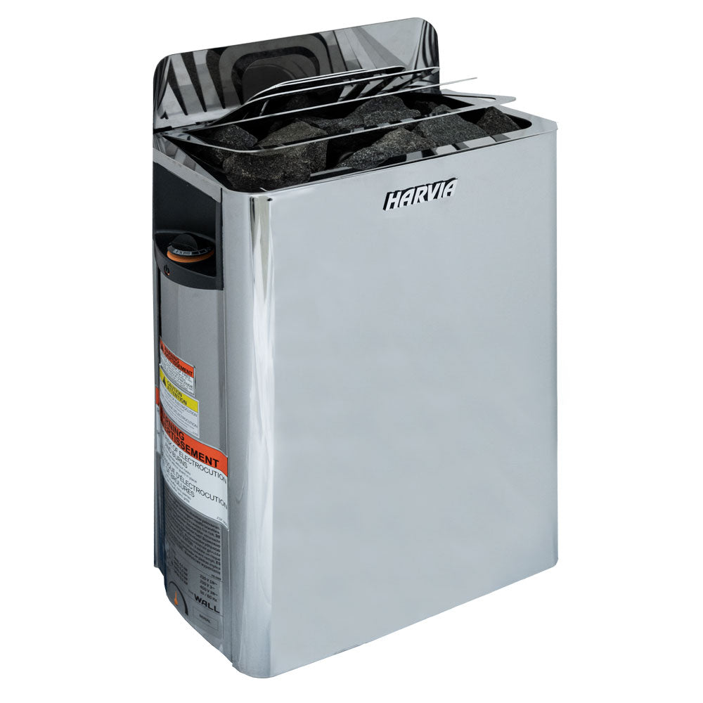 Cilindro Half Series 6kW Stainless Steel Sauna Heater at 240V 1PH with Built-In Time and Temperature Controls