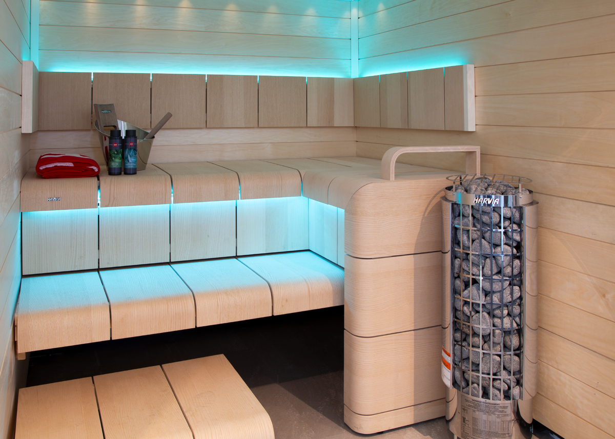 Cilindro Half Series 8kW Stainless Steel Sauna Heater at 240V 1PH with Built-In Time and Temperature Controls