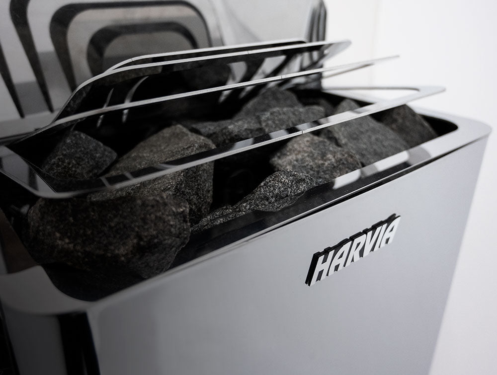 The Wall Series, 6kW, Black Stainless Steel Sauna Heater, 240V 1PH