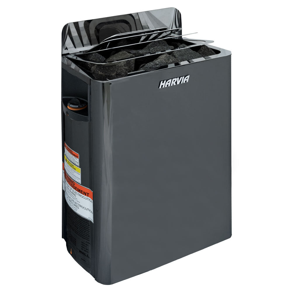 The Wall Series, 8kW, Black Stainless Steel Sauna Heater, 240V 1PH